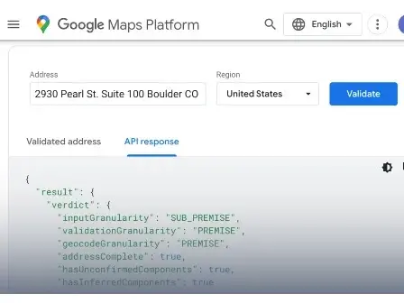 Google Address Validation API Sample Output